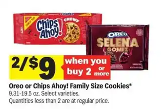 Meijer Oreo or Chips Ahoy Family Size Cookies offer