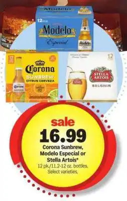 Meijer Corona Sunbrew, Modelo Especial or Stella Artois offer