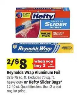 Meijer Reynolds Wrap Aluminum Foil or Hefty Slider Bags offer