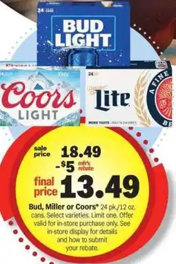 Meijer Bud, Miller or Coors offer