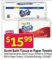 Stop&Shop Scott Bath Tissue Or Paper Towels offer