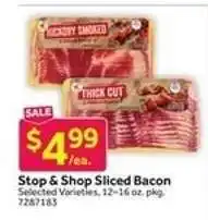 Stop&Shop Stop & Shop Sliced Bacon offer