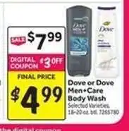 Stop&Shop Dove or Dove Men+Care Body Wash offer