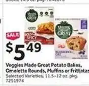 Stop&Shop Veggies Made Great Potato Bakes, Omelette Rounds, Muffins or Frittatas offer