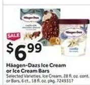 Stop&Shop Häagen-Dazs Ice Cream or Ice Cream Bars offer