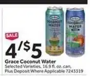 Stop&Shop Grace Coconut Water offer