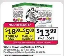 Stop&Shop White Claw Hard Seltzer 12 Pack offer