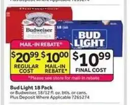 Stop&Shop Bud Light 18 Pack offer