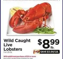 ShopRite Wild Caught Live Lobsters offer