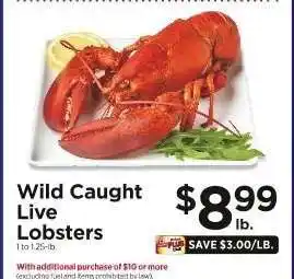 ShopRite Wild Caught Live Lobsters offer