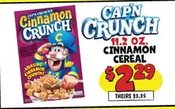 Ollie's CAPN CRUNCH'S Cinnamon CRUNCH offer