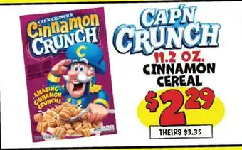 Ollie's CAPN CRUNCH'S Cinnamon CRUNCH offer