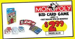 Ollie's MONOPOLY BID CARD GAME BID offer