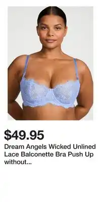 Victoria's Secret Dream Angels Wicked Unlined Lace Balconette Bra Push Up without Padding offer