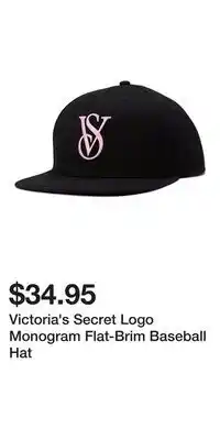 Victoria's Secret Victoria's Secret Logo Monogram Flat-Brim Baseball Hat offer