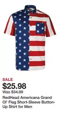 Cabela's RedHead Americana Grand Ol' Flag Short-Sleeve Button-Up Shirt for Men offer