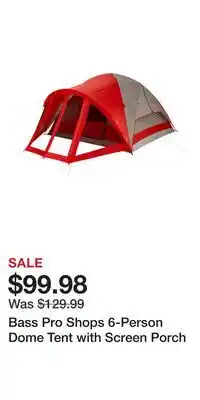 Cabela's Bass Pro Shops 6-Person Dome Tent with Screen Porch offer