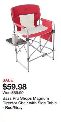 Cabela's Bass Pro Shops Magnum Director Chair with Side Table - Red/Gray offer