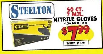 Ollie's STEELTON NITRILE GLOVES offer