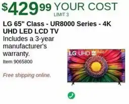 Costco LG 65" Class UR8000 Series 4K UHD LED LCD TV offer