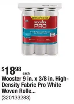 The Home Depot Wooster 9 in. x 3/8 in. High- Density Fabric Pro White Woven Rolle... offer