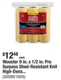 The Home Depot Wooster 9 in. x 1/2 in. Pro Surpass Shed-Resistant Knit High-Dens... offer