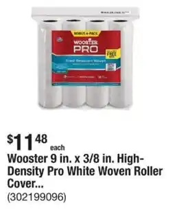 The Home Depot Wooster 9 in. x 3/8 in. High- Density Pro White Woven Roller Cover... offer