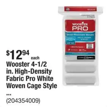The Home Depot Wooster 4-1/2 in. High-Density Fabric Pro White Woven Cage Style offer
