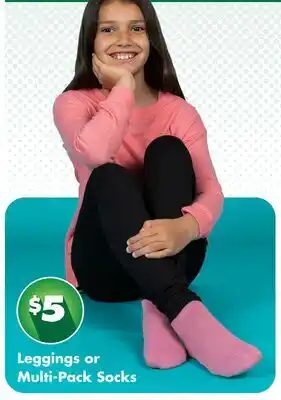 Dollar Tree Leggings or Multi-Pack Socks offer
