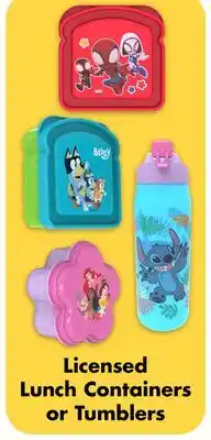 Dollar Tree Licensed Lunch Containers or Tumblers offer