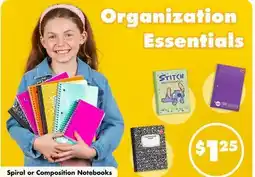 Dollar Tree Spiral or Composition Notebooks offer