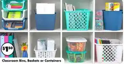 Dollar Tree Classroom Bins, Baskets or Containers offer