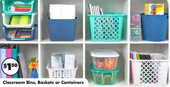 Dollar Tree Classroom Bins, Baskets or Containers offer