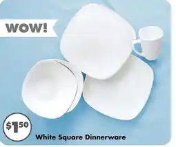 Dollar Tree White Square Dinnerware offer