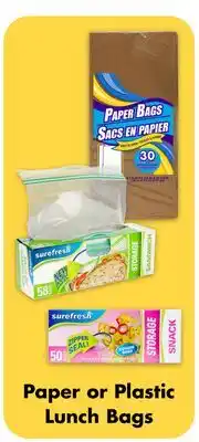 Dollar Tree Paper or Plastic Lunch Bags offer