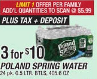 Food Bazaar Poland Spring Water offer
