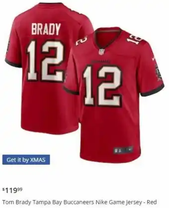 Tom Brady Tampa Bay Buccaneers Nike Game Jerset-Red