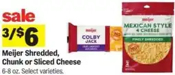 Meijer Meijer Shredded, Chunk or Sliced Chees offer