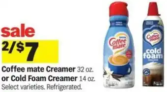 Meijer Coffee mate Creamer or Cold Foam Creamer offer
