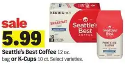 Meijer Seattle's Best Coffee bag or K-Cups offer