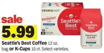 Meijer Seattle's Best Coffee bag or K-Cups offer