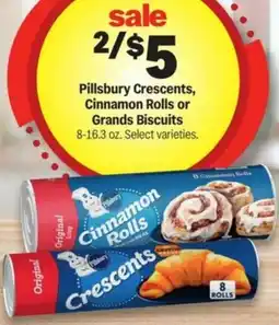 Meijer Pillsbury Crescents, Cinnamon Rolls or Grands Biscuits offer