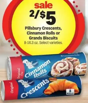 Meijer Pillsbury Crescents, Cinnamon Rolls or Grands Biscuits offer