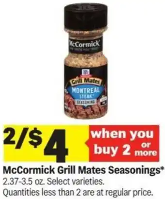 Meijer McCormick Grill Mates Seasonings offer
