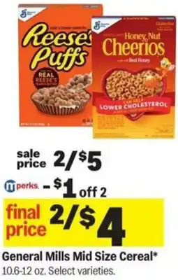 Meijer General Mills Mid Size Cereal offer