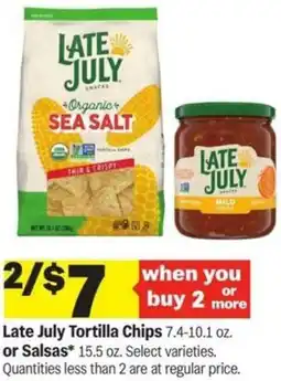 Meijer Late July Tortilla Chips or Salsas offer