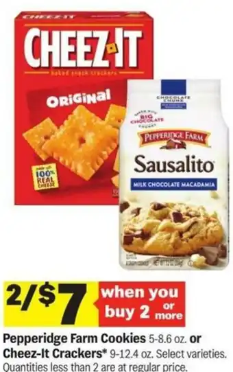 Meijer Pepperidge Farm Cookies or Cheez-It Crackers offer