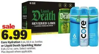 Meijer Core Hydration or Liquid Death Sparkling Water offer