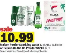 Meijer Maison Perrier Sparkling Water or Celsius On the Go Powder Sticks offer