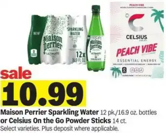 Meijer Maison Perrier Sparkling Water or Celsius On the Go Powder Sticks offer